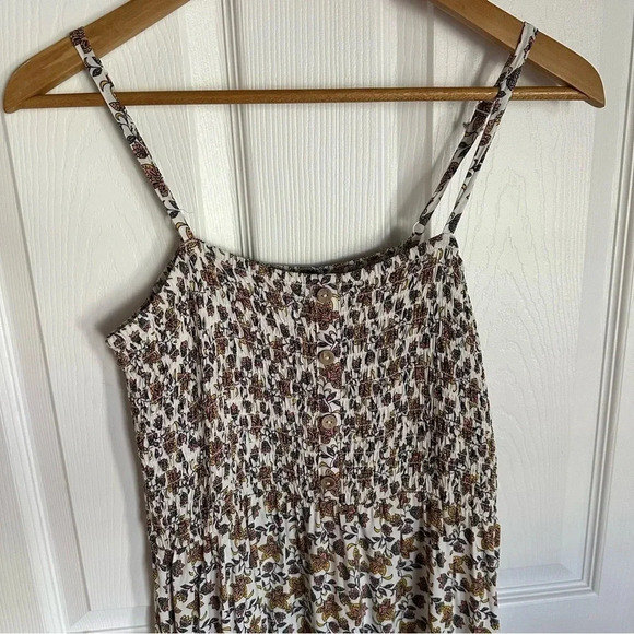 As U Wish Floral Boho Maxi Dress Spaghetti Strap Smocked Top Size Large - Picture 3 of 11